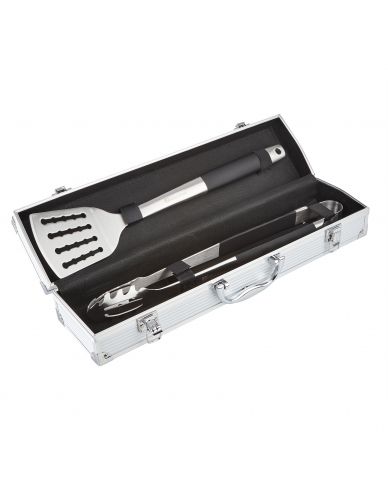 Stainless steel barbecue tool set